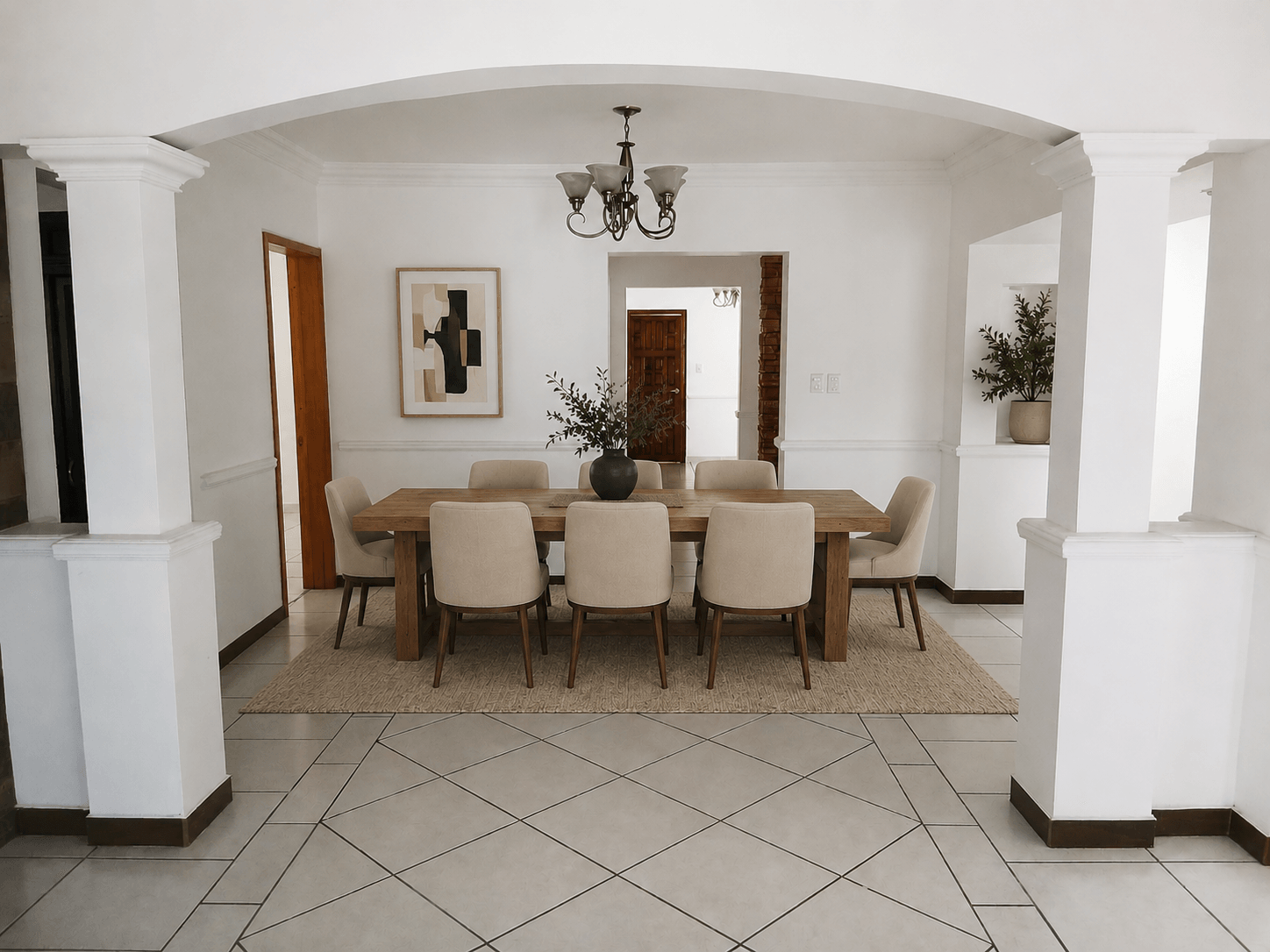 Primary dining room Staged