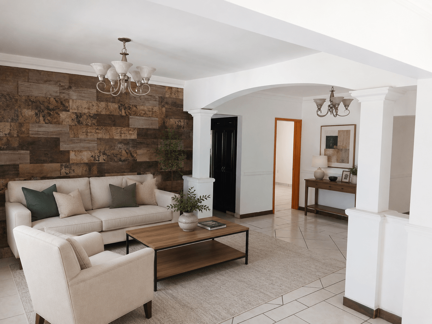 Entry and living room Staged