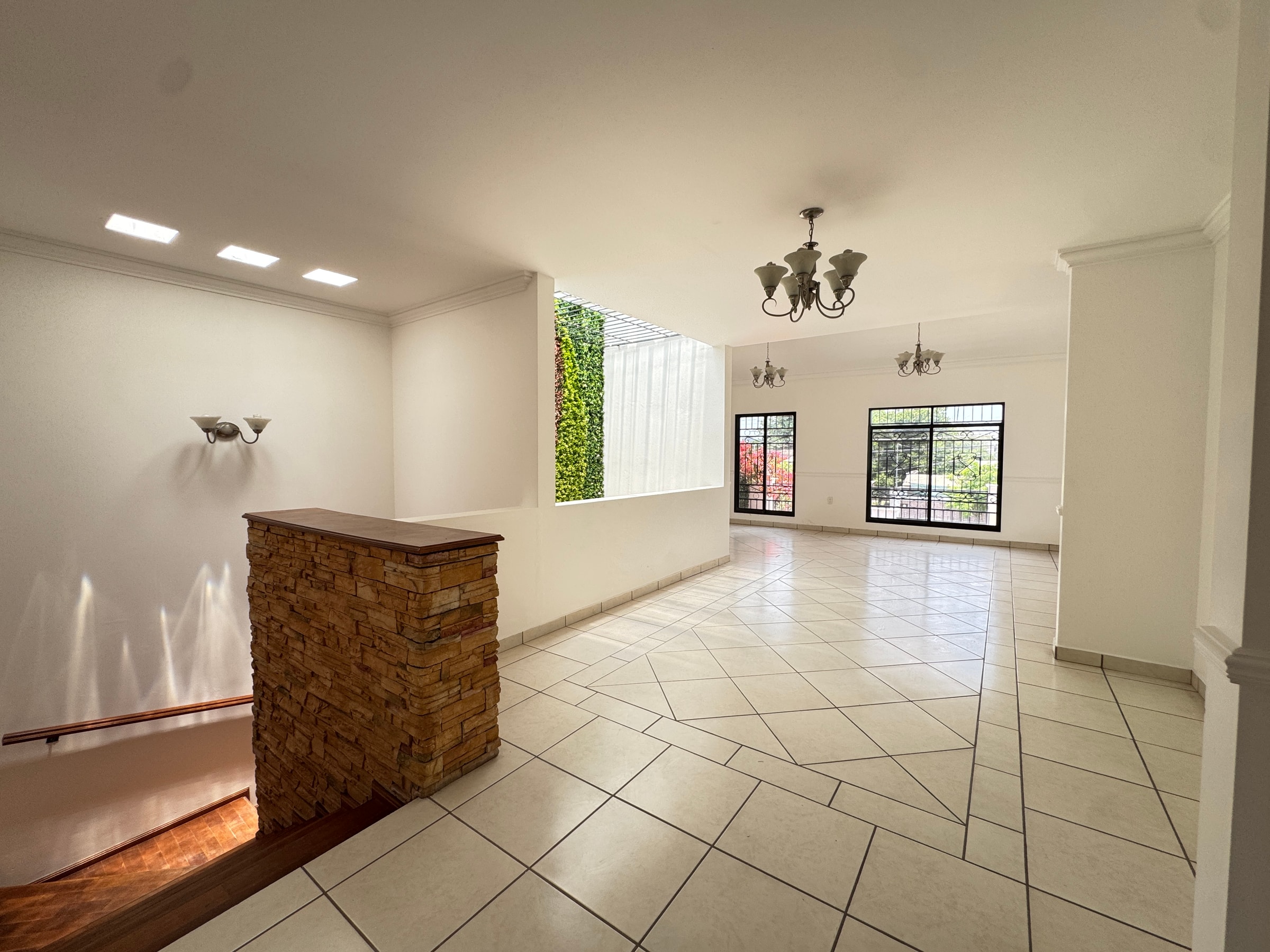 Entry wall and reception area
