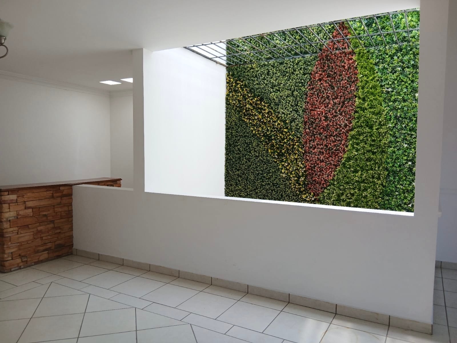 Second-floor green wall