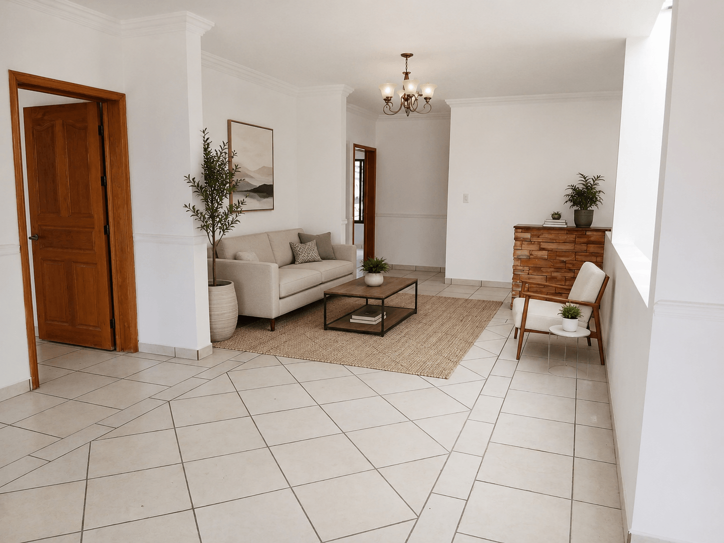 Second-floor living area Staged