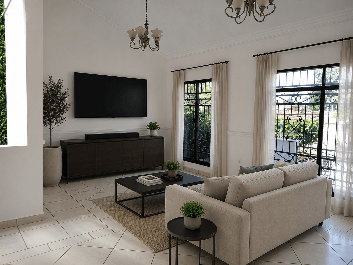 TV lounge area Staged